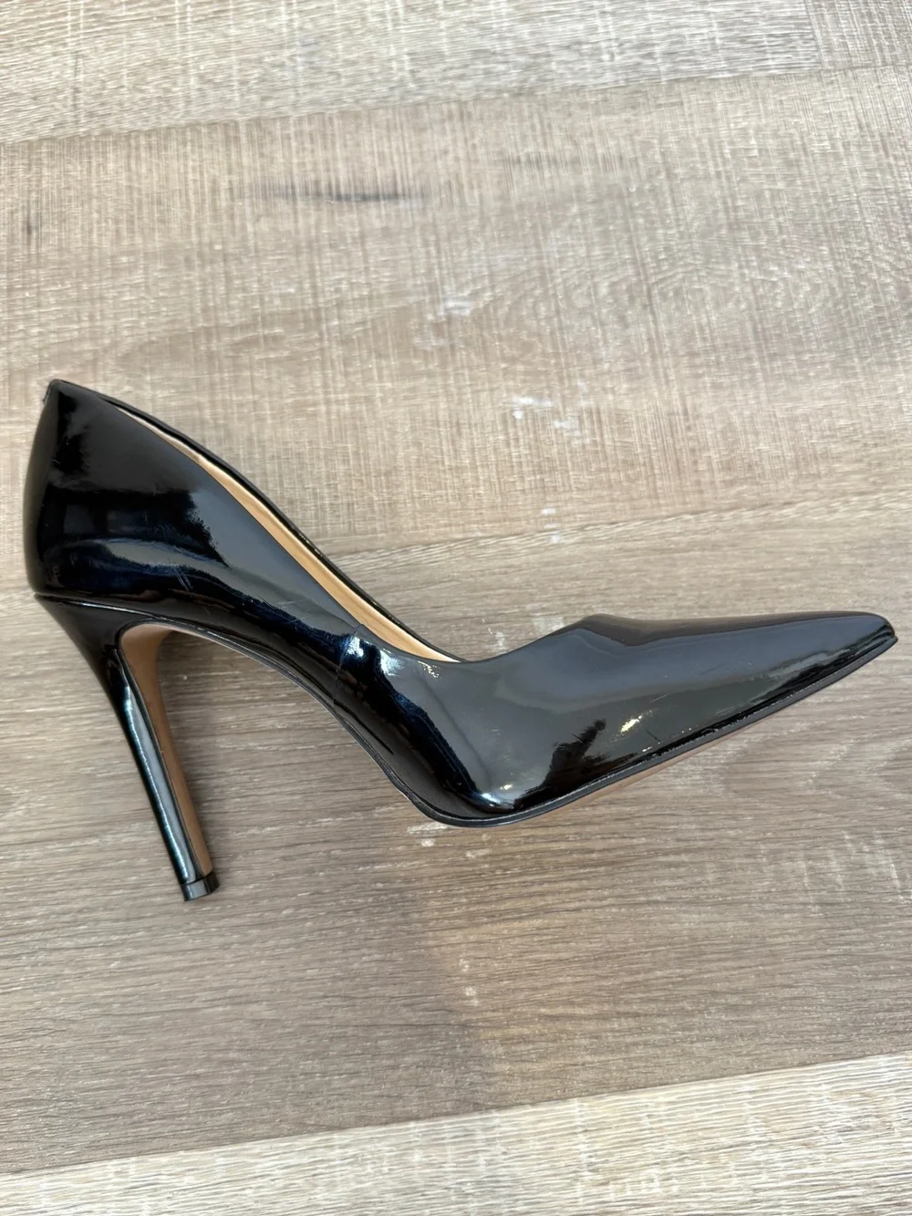 Jessica Simpson Cassani Size 7.5 Black Patent Pointed Toe Stiletto Pumps